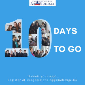 10 days to go! Is your team registered? #CongressionalAppChallenge #AppCompetition #Tech4All #girlswhocode #studentswhocode #technology #technologystudents 

congressionalappchallenge.us/students/stude…