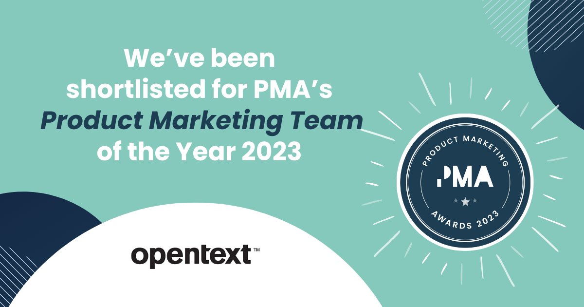 ConServCloud's tweet photo. @OpenText's Content Cloud Product Marketing team is delighted to be shortlisted for the PMA’s Product Marketing Team of the Year 2023 award! 🎉 

Explore how we help customers connect people to content, when &amp; where they need it: https://t.co/9Kwa7DezMY

#PMAAward #ContentCloud https://t.co/vDhvLMLQJd