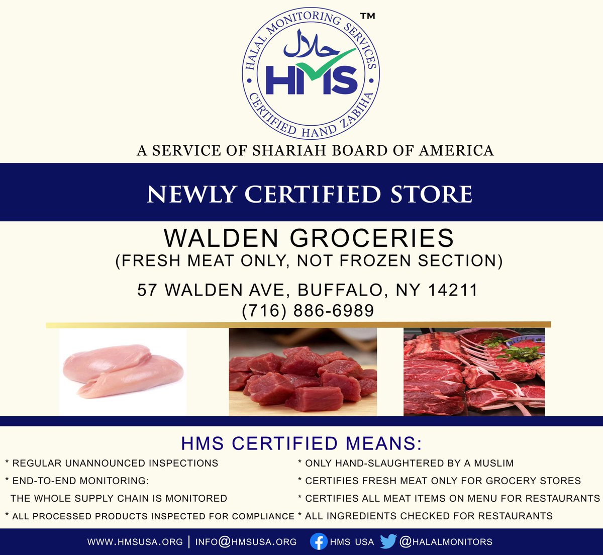 HalalMonitors's tweet photo. Newly Certified Store in Buffalo, NY https://t.co/F0zn4DPV5E
