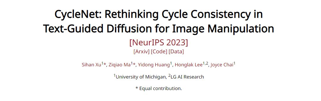 A tad late to the party, but happy to share that CycleNet has been accepted to #NeurIPS2023 @NeurIPSConf! Consistency has been a pain in text-guided image editing with #DiffusionModels and here is our solution to guarantee cycle consistency...🧵[1/n]

📍cyclenetweb.github.io