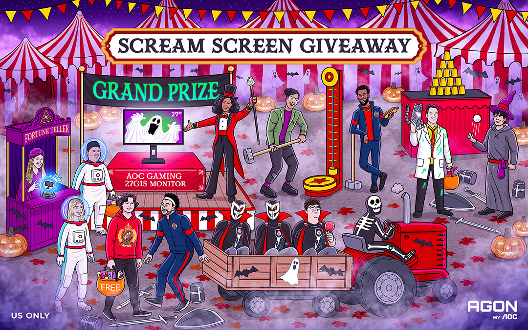 Step right up to our spooktacular SCREAM SCREEN GIVEAWAY! To get into the Halloween spirit, we’re treating one (1) lucky gamer to an AOC GAMING 27G15 gaming monitor! Enter here: brnw.ch/21wDMM6