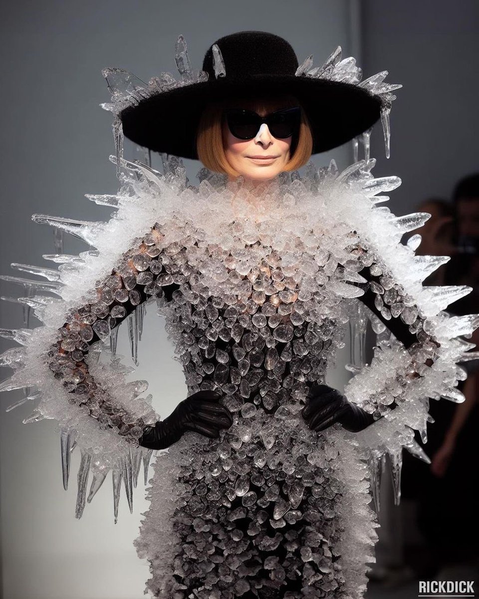upnextdesigner's tweet photo. Anna Wintour AI winter edition by Rickdick https://t.co/QHkNcOavEF