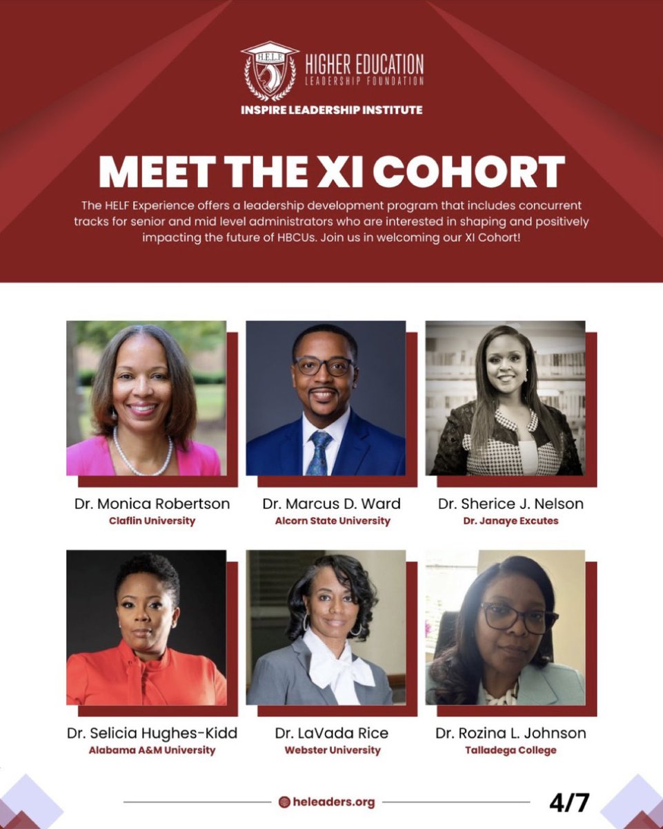 It’s Official!!!!! I was name as one of Higher Education Leadership Fellows (HELF) for the Xi Cohort @WileyCollege Fellows are comprised of individuals at 26 HBCUs, private industry, & PWI’s all to strengthen their leadership & strengthen the leadership pipeline at HBCUs.