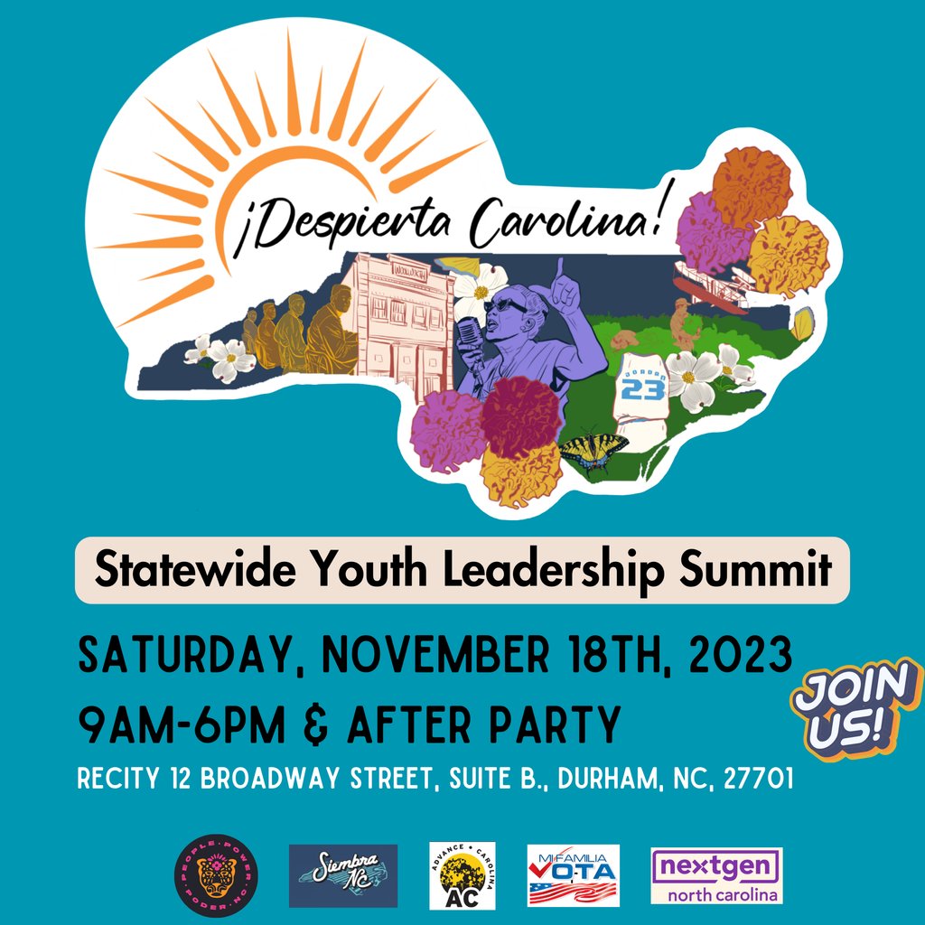 LatinxEd (@latinxeducation) on Twitter photo ✊ Join <a href="/PoderNCAction/">Poder NC Action</a> for the ¡Despierta Carolina! Youth Leadership Summit on November 18th. This is a space for NC youth to learn, connect, and feel empowered to take action in the 2024 election.
🔗 Register here: secure.everyaction.com/jRg33Ni9i0C-v_… ✊ Join <a href="/PoderNCAction/">Poder NC Action</a> for the ¡Despierta Carolina! Youth Leadership Summit on November 18th. This is a space for NC youth to learn, connect, and feel empowered to take action in the 2024 election.
🔗 Register here: secure.everyaction.com/jRg33Ni9i0C-v_…