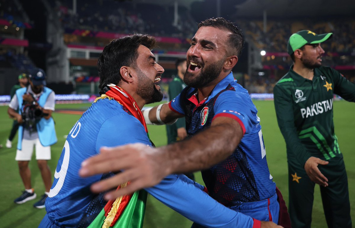 rashidkhan_19's tweet image. There is no better feeling than this 💙🇦🇫

#CWC23 #ICC
