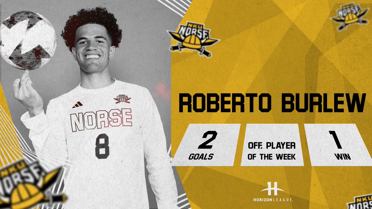 Never a 𝘿𝙊𝙐𝘽𝙏!! @Robertoburlew is the @UnderArmour  #HLMSOC Offensive Player of the Week!!🔥

📰 - bit.ly/406h5Me
@NKUNorse | #NorseUp