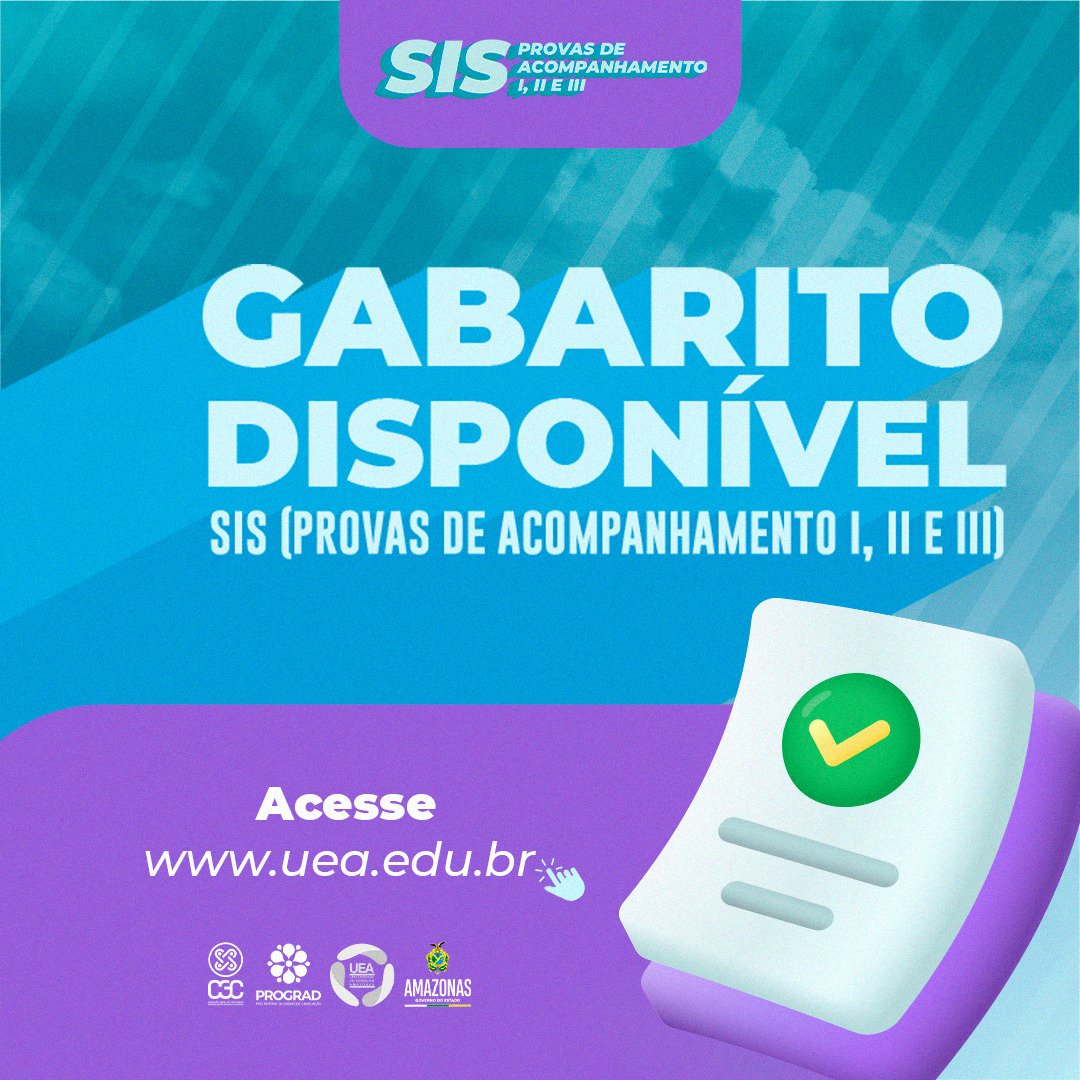 UEAmazonas's tweet image. GABARITO LIBERADO DO SIS ✅

Bora conferir quantos pontos acertou nas provas?

Como acesso? Basta acessar o site e inserir o CPF do candidato.

#SIS2023 #SouMaisUEA #UEA #Amazonas