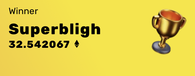 mrJackLevin's tweet photo. Congrats to the XENGAME winner!  32 ETH! https://t.co/JrcgbtpPko