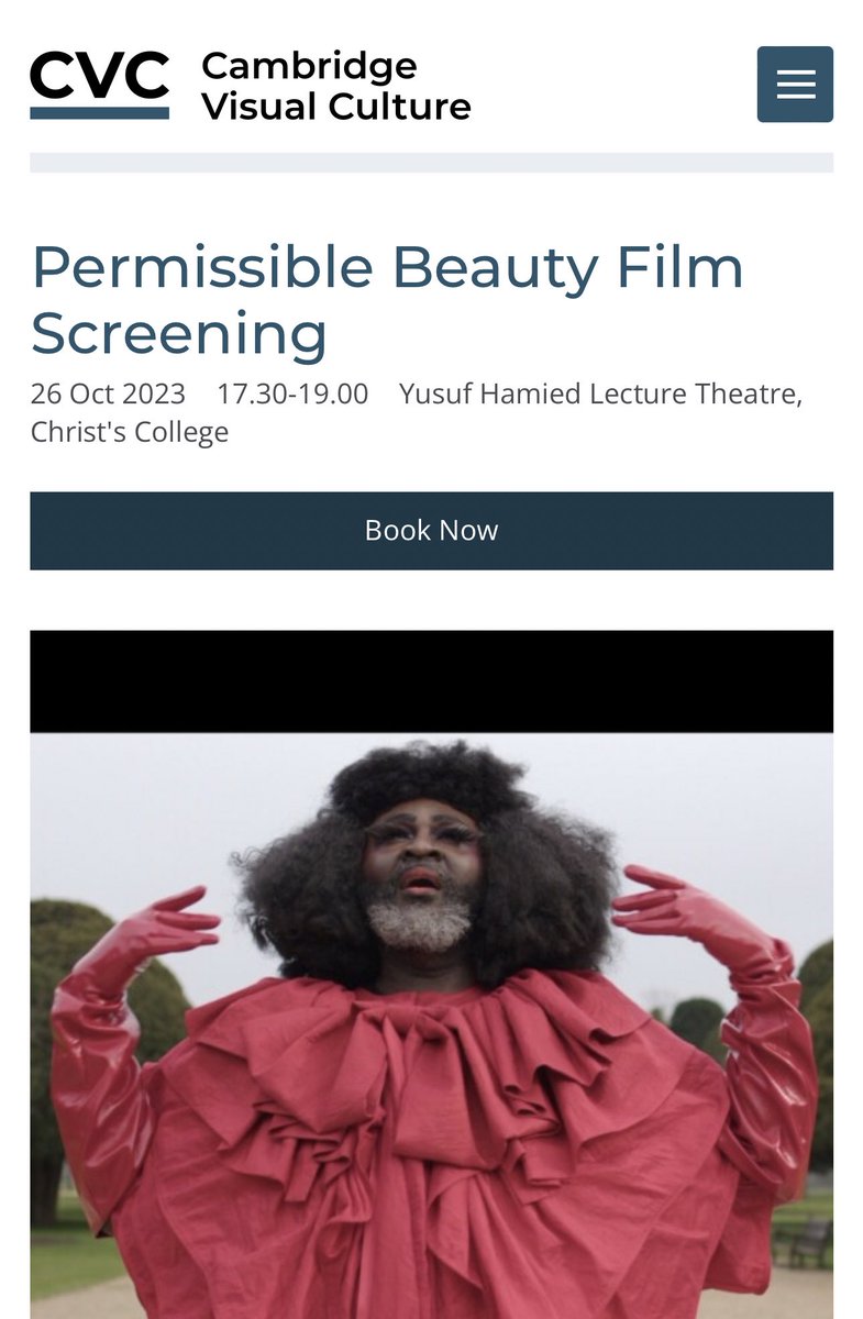 Book your free ticket for the Cambridge Film Festival screening of Permissible Beauty this Thursday (26th) - plus post screening discussion with ⭐️ David McAlmont ⭐️ cvc.cam.ac.uk/events/permiss…