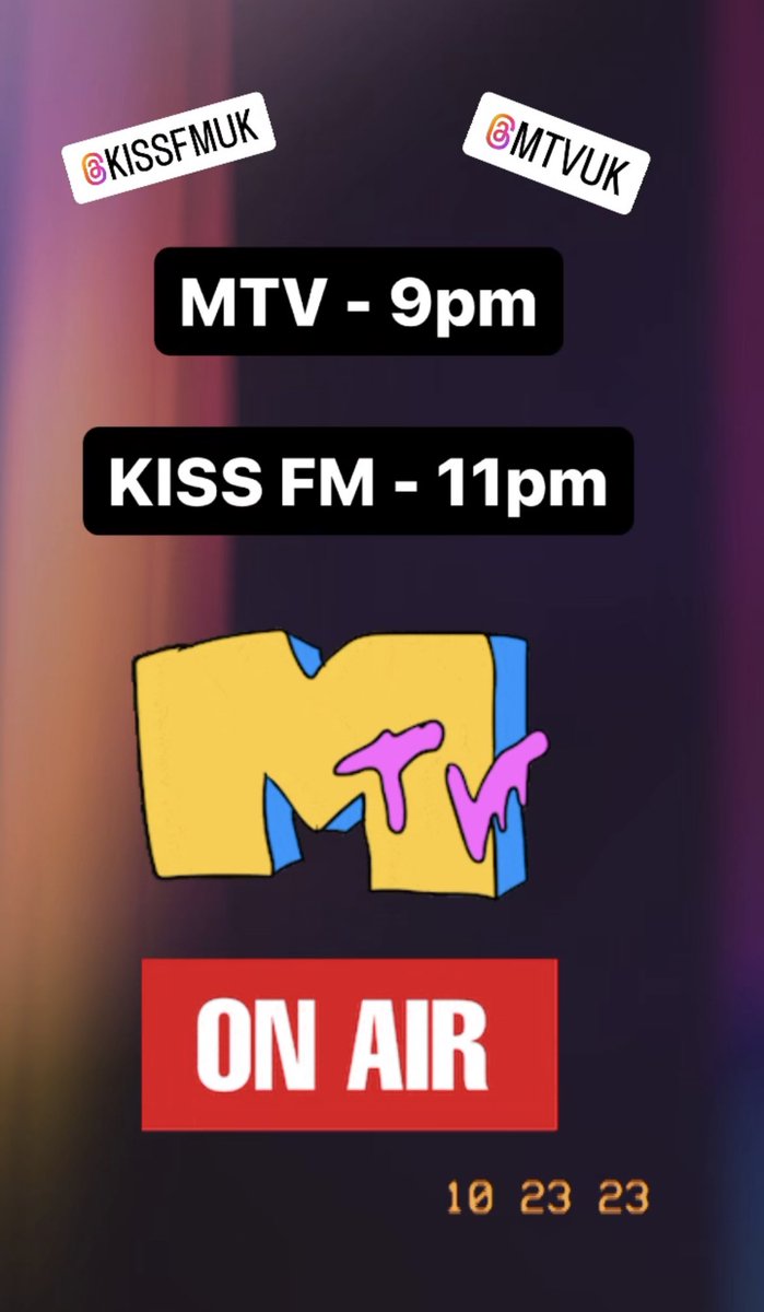 Tune in Tonight Guys 😎🔥 @MTVMusicUK @KissFMUK #kissfm #mtv