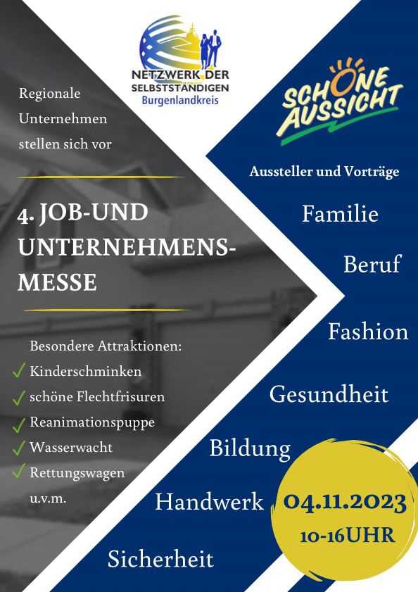 Wir sind dabei. Besucht den Stand der SEWIG BLK mbH am 04.11.2023.
#wirtschaftsförderung #sewig #burgenlandkreis #fachkräfte #unternehmen