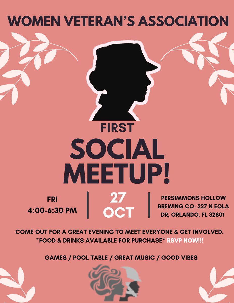 It’s here! The FIRST social for the Women Veterans Association is happening THIS Friday! If you are interested, take the survey linked below &amp; RSVP
For any questions: al099887@ucf.edu

SURVEY:
forms.gle/Tq3SHf8jeQ5WBU…

RSVP:
hbnb.io/e/of4W

#ucf #veteran #womenvets