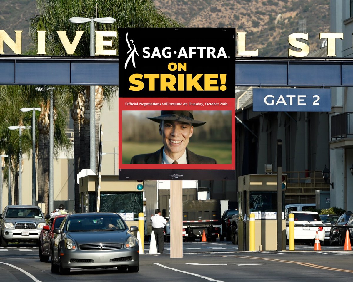 DailyPicket's tweet photo. DAY 102 --- 10/23/23

tell ‘em to bring the sheets in

#ActorsStrike #SAGAFTRAStrike #SAGAFTRAStrong #Solidarity #Universal #Oppenheimer #ChristopherNolan #CillianMurphy https://t.co/TooMBDKeuP