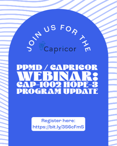 Capricor's tweet photo. Capricor is partnering with @PPMD for a webinar on Wednesday, Oct 25th at 1:00 p.m. ET. We will provide the most up-to-date regulatory developments for our ongoing HOPE-3 Phase 3 study of our lead product, CAP-1002. Register >>> https://t.co/WZzX8jCUIt
#PPMD $CAPR #CAP1002 #DMD https://t.co/9XWpV9psiq