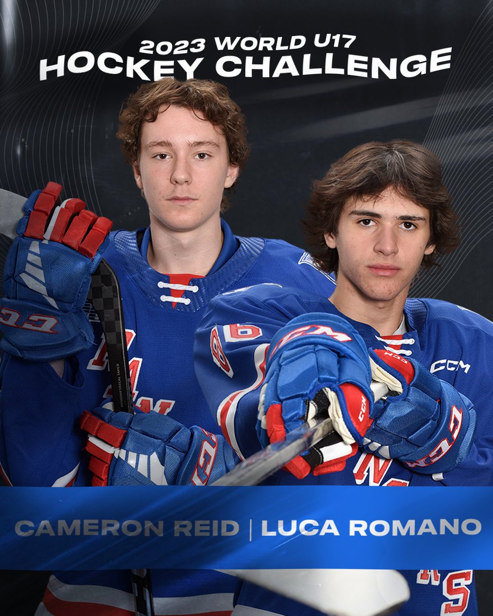 OHLRangers's tweet photo. Congratulations to Cameron Reid and Luca Romano who will represent Canada at the World U-17 Hockey Challenge!! 👏 

Reid will play for Team White while Romano will play for Team Red! 

#NewWave | #RTown https://t.co/c4jBYTrVnS