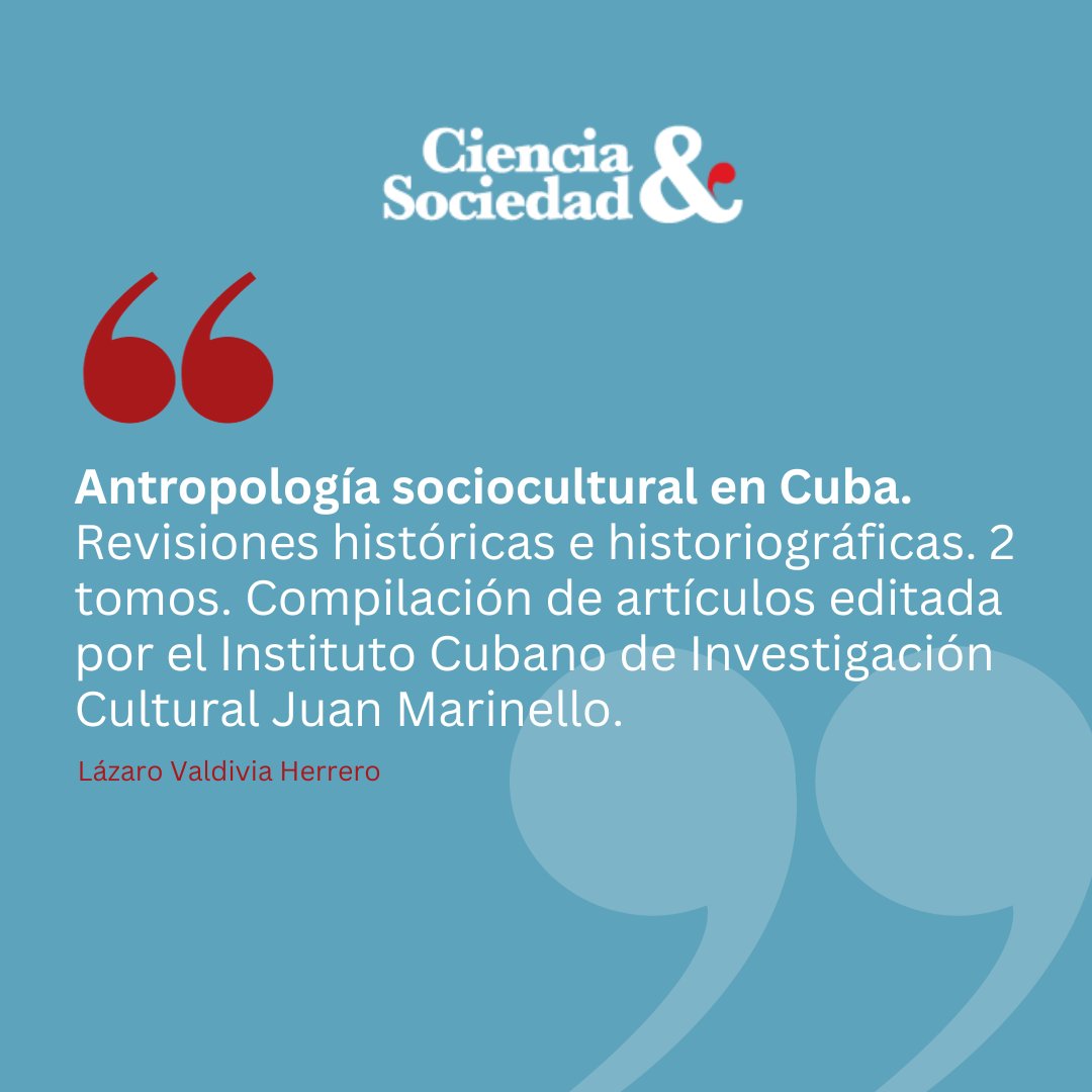 Te invitamos a leer esta interesante revisión histórica e historiográfica sobre la antropología sociocultural en Cuba.

revistas.intec.edu.do/index.php/ciso…

#antropologia #cuba #cultura #revisiones #literatura