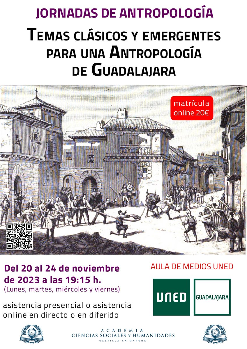 Joseanalonso's tweet photo. Interesantísimas jornadas de Antropología en Guadalajara. Nos vemos en la UNED. El programa completo y más información en https://t.co/qBqdntpF3a https://t.co/3K4c7ytXSb