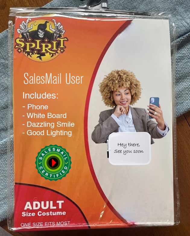 SalesMailApp's tweet image. New Halloween Costume just dropped...

#Halloween #HalloweenCostume #SalesMail #VideoMail #Sales #Marketing