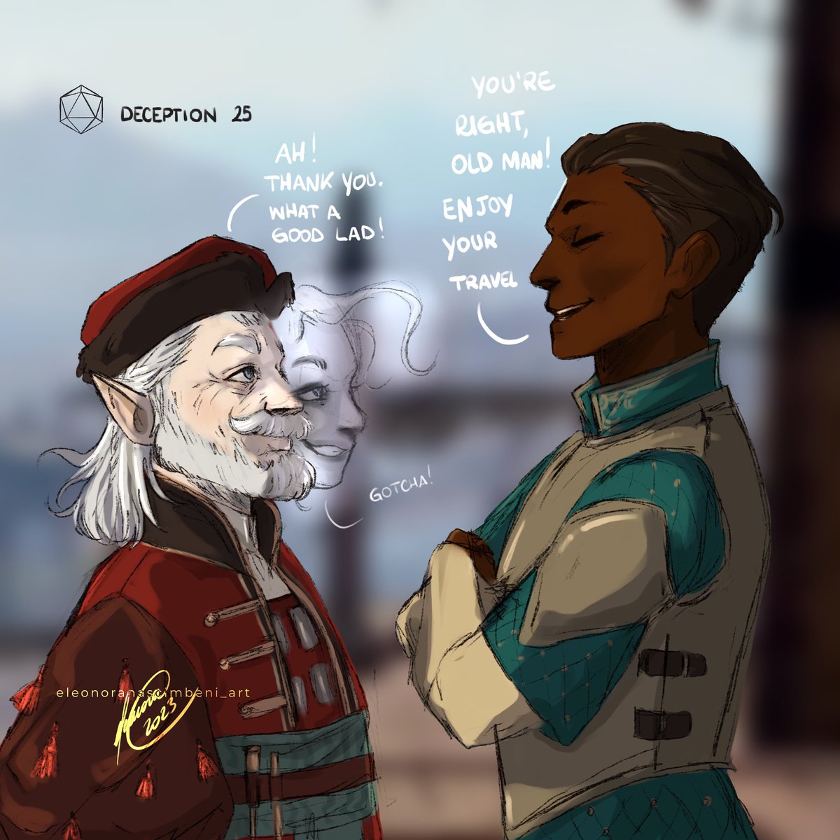 Oriel/Whisper adventures in Sharn… just a little art from last session of our Eberron campaign!