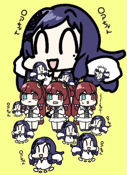 ロアちゃんおいら脳に糖分打ち込んでお働き!今日10月24日紗々バターキャラメル味やミルキーバター味やルマンドのホワイトなの出たりするけどロアちゃん食べたい新しいお菓子とかある?出るの分かるとそれまでわくわくとするよねロアちゃんが大量なな方とお話した時描いたやつ #ロアちゃんへ 