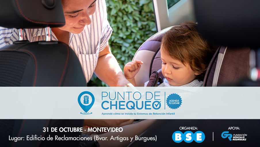 bseuruguay's tweet photo. ¿Querés saber cómo colocar tu Sistema de Retención Infantil (SRI)? El próximo martes 31 de octubre se realizará un nuevo punto de chequeo en Montevideo, en el Edificio de Reclamaciones del BSE.
Inscripciones (cupos limitados): https://t.co/VfKJ2LRaxw
#PrevenciónBSE https://t.co/zXIebPLBk6