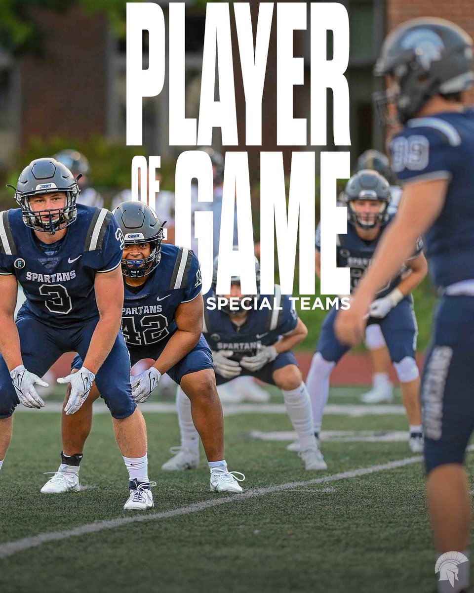 CWRUFootball's tweet image. 𝗦𝗽𝗲𝗰𝗶𝗮𝗹 𝗧𝗲𝗮𝗺𝘀 𝗣𝗹𝗮𝘆𝗲𝗿𝘀 𝗼𝗳 𝘁𝗵𝗲 𝗚𝗮𝗺𝗲:

@thomasyoderjr 🧨

@Kinger025 🗣️

The Kickoff Unit 👟

#BlueCWRU #RollSpartans #d3fb