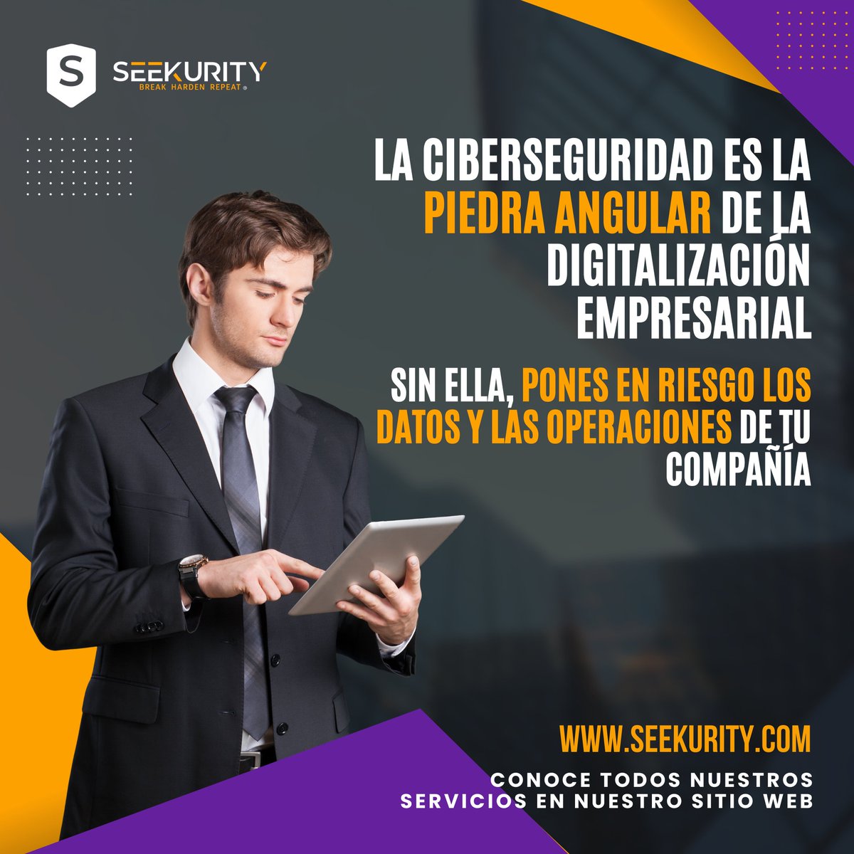 La ciberseguridad es la base de la digitalización actual. Protege tu negocio con nosotros. Contáctanos para asesoría personalizada: seekurity.com/es/contactanos 💪💻 #Ciberseguridad #Seekurity #ProtegeTuInformación