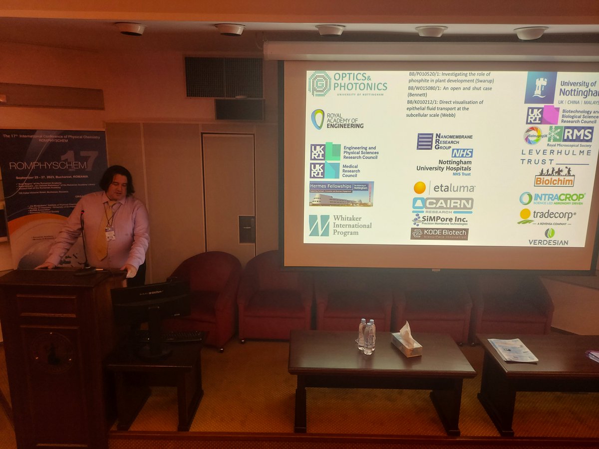 Hydro_Photonics's tweet photo. Congrats Flavius (Cristian) Păşcuţ: KeyNote lecture “Raman microscopy: label-free bio-photonic tool, from stem-cells to plant biology to molecular sensing” @RomPhysChem17 International Conference of Physical Chemistry Bucharest @BBSRC @RoyalMicroSoc @BioImagingUK @LeverhulmeTrust https://t.co/75U1KcZson