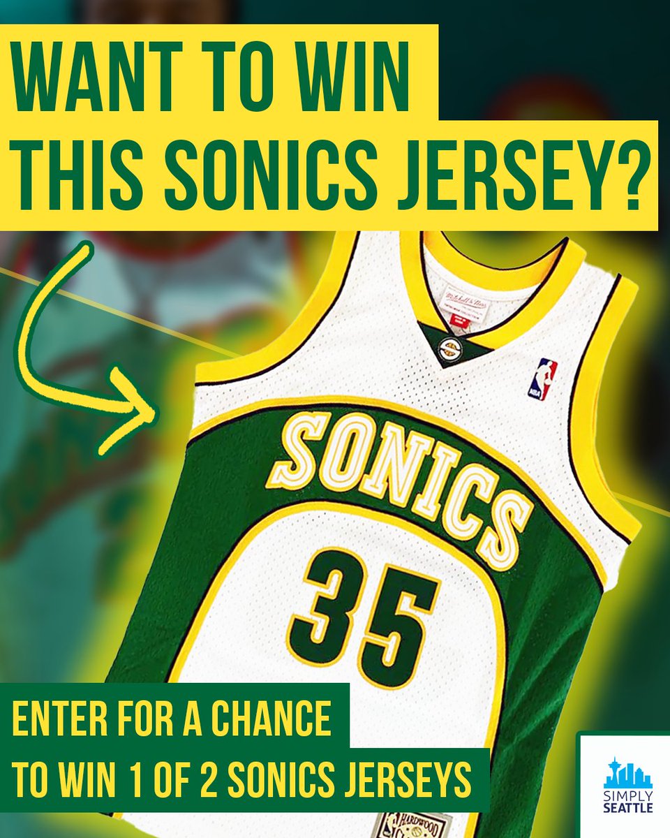 It’s #NBAJerseyDay & we want to give you a chance to win 1 of 2 Sonics jerseys!

TO ENTER:

1. Follow @SimplySeattle

AND

2. Reply with whose Sonics jersey you want to win!

BONUS ENTRY: Share a photo of you in a Sonics jersey

Ends 10/25 at 11:59 PDT. US-entry only.