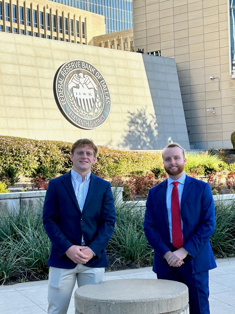 Congratulations to Wesley Champion and Quinton Ely for being selected to present their undergraduate research at the Federal Reserve Bank of Dallas, for the annual Economic Scholars Program Conference!