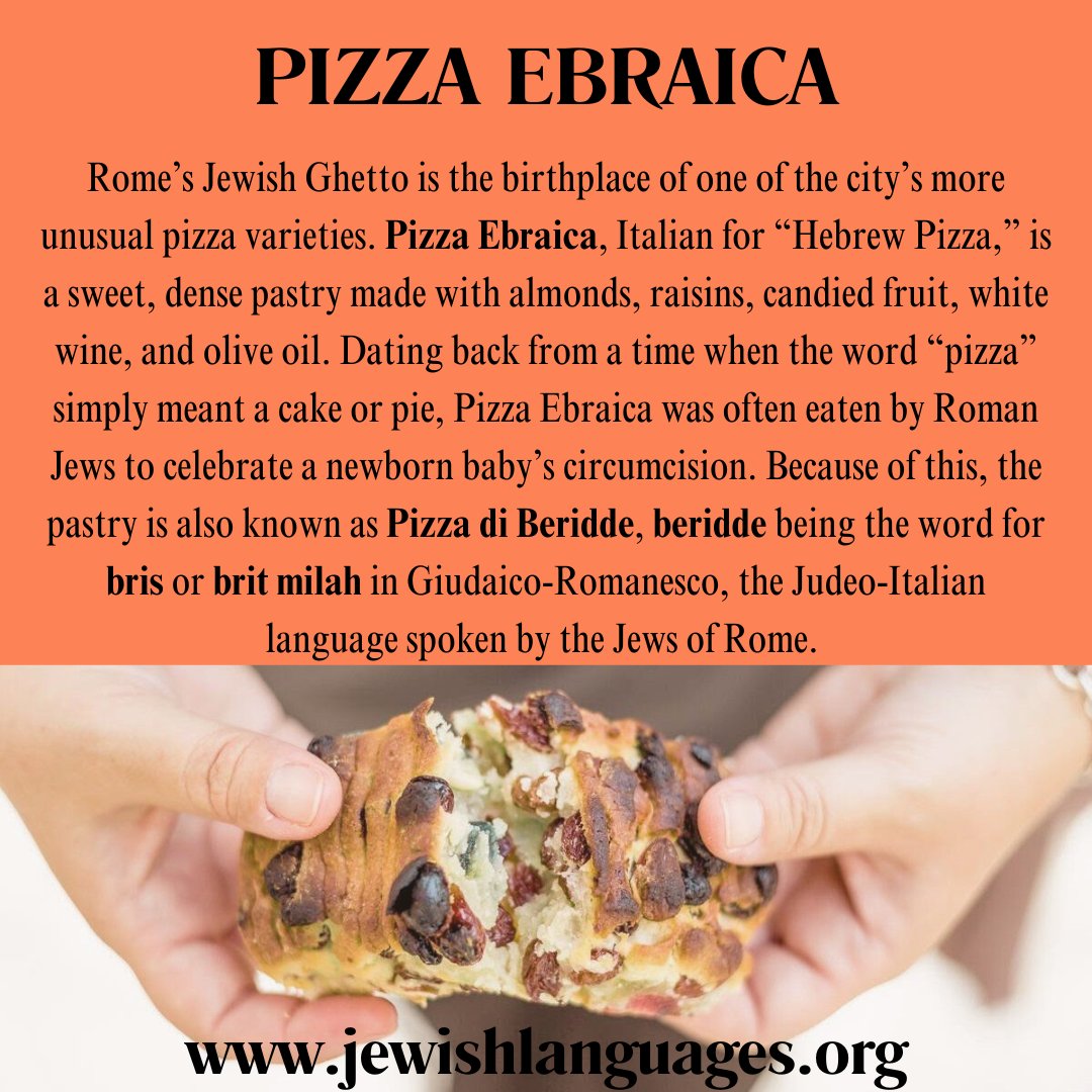 Have you tried this unique Italian-Jewish specialty? Learn more about Judeo-#Italian at jewishlanguages.org/judeo-italian. Thanks to our intern Auden for this Fun Fact.
@HUCJIR