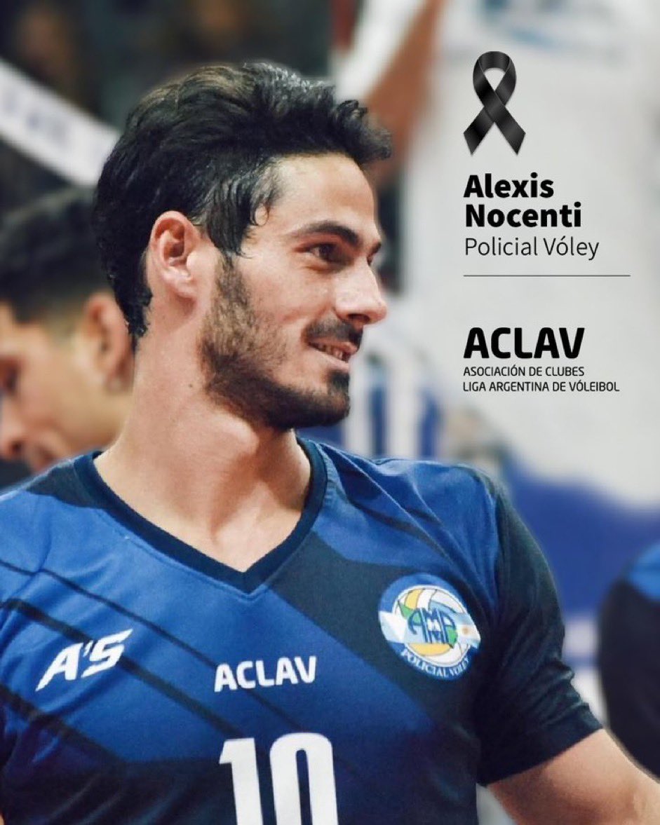 okdobleamarilla's tweet photo. #QEPD ⚫️ | 😔Falleció Alexis #Nocenti
🏐El voleibolista santafesino perdió la vida tras luchar durante varios meses contra una dura enfermedad
🔜Está temporada iba a defender la camiseta de Policial Voley de Formosa https://t.co/8IVmQew5VF