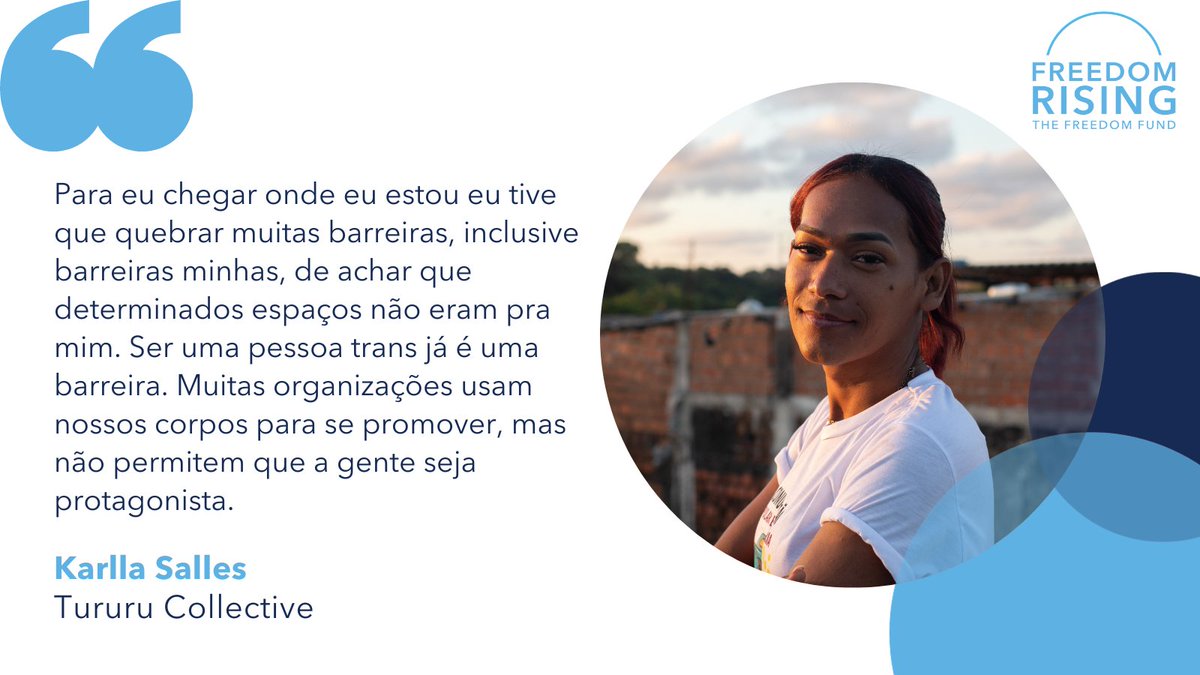 Freedom_Fund's tweet photo. Conheça Karlla.

Ela é participante do Freedom Rising, um programa transformador que apoia e conecta lideranças, especialmente mulheres e sobreviventes, a fim de construir relações e fortalecer o trabalho de base.

Saiba mais ⬇️
https://t.co/THEesDDotj https://t.co/sGQeOOGrj1