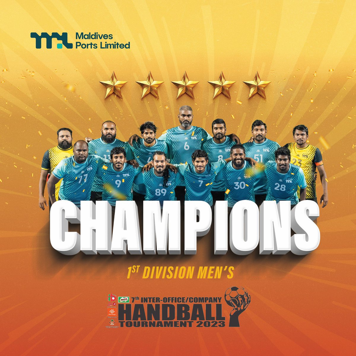 Portclubmv's tweet photo. CHAMPIONS of the 7th Inter Office/Company Handball Tournament 2023 — Congratulations #TeamMPL 🏆

We are so proud of you!! 👏🏾👏🏾👏🏾

@Portmv https://t.co/5gKmVbAHYa
