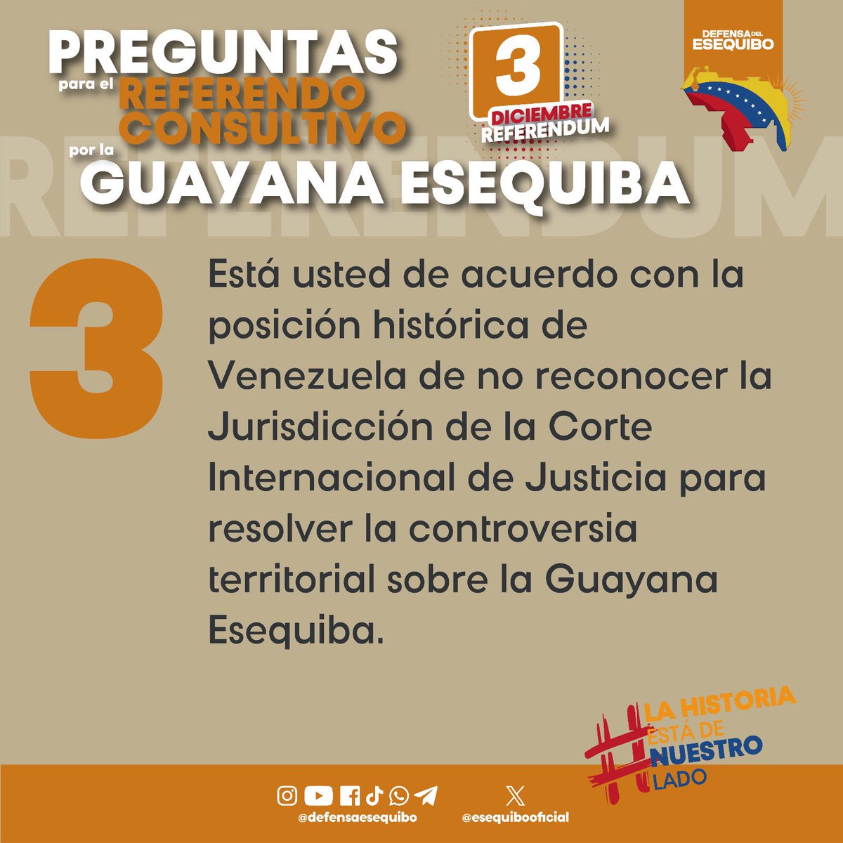 vladimirpadrino's tweet photo. Estas son las preguntas que le serán consultadas al pueblo venezolano el próximo 3 de diciembre, en su legítimo derecho de defender nuestro territorio Esequibo. https://t.co/U9bdA9plrC