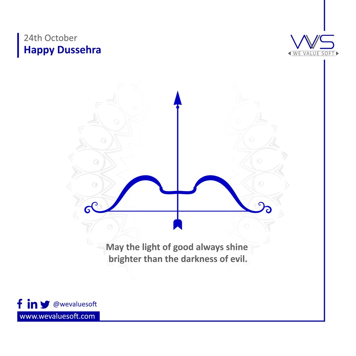WeValueSoft's tweet photo. May this Dussehra bring you the strength to conquer all your inner demons and emerge victorious.
.
Visit our website: https://t.co/L4CIhZ2ijh
.
.
#SoftwareSolutions
#Startups
#EntrepreneurLife
#TechTips
#TechNews
#dussehra
#vijayadashami
#happydussehra
#dussehravibes https://t.co/XJk68gyWil
