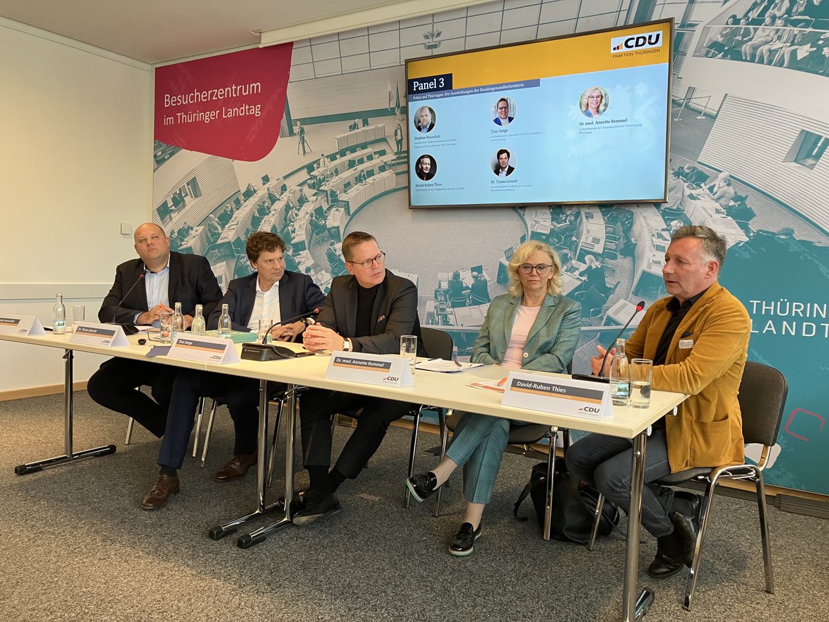 Vorhandene Strukturen stärken. Selbstverwaltung und Praxis einbeziehen. Finanzierung sektorenverbindend sicherstellen. Kreative Lösungen sind in #Thüringen möglich ⁦<a href="/annette_rommel/">Annette Rommel</a>⁩ ⁦<a href="/KV_Thueringen/">Kassenärztliche Vereinigung Thüringen</a>⁩ #cdu #gesundheitsgipfel