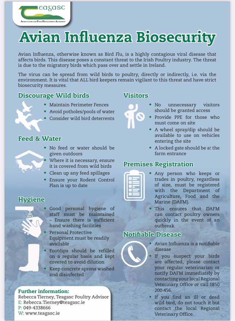 Be sure to register for our #webinar on Biosecurity and Budget Updates on Wednesday 25th at 8pm. 

teagasc.ie/poultryevents
