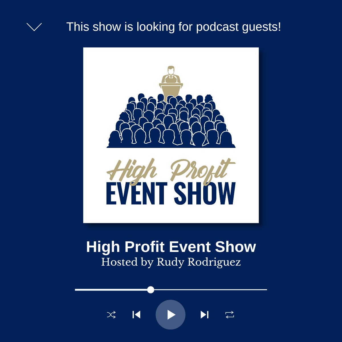 The High Profit Event Show Podcast hosted by Rudy Rodriguez is looking for entrepreneurs with experience in hosting events that brought in clients and would love to have them on the show! Apply here: go.virtualeventsalesteam.com/podcast-guest #podcastshow #events #eventmanagement #journorequest
