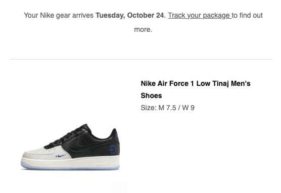 fnlryn's tweet photo. Opened up this email and in the distance I could hear @OCM5508 yelling "SHOUTOUT SUPPLY CHAIN!" @dotSWOOSH #TINAJAF1 https://t.co/oJTlCqAdne