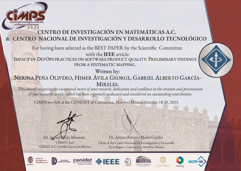 ConferenceCIMPS's tweet photo. Felicitaciones a los Autores de los Mejores Artículos 🌟🏆 https://t.co/5GP08z48yt