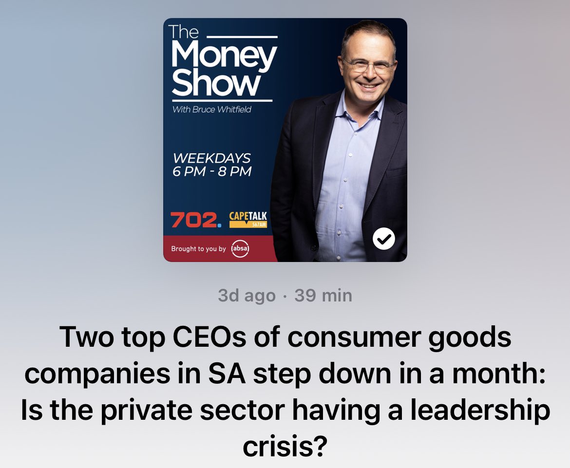 Fensiface's tweet photo. As a money show fan,
this has to go down as one of their best produced episodes. The topic is timely,and they carried the theme all way through, even the interview with Ryan MD of Vetsak, to the brutal biz to round the topic up. Some top tier stuff @Radio702 @brucebusiness https://t.co/iycSyNzcZy