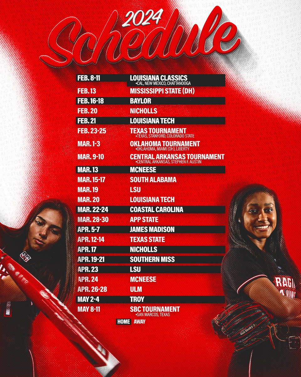 RaginCajunsSB's tweet photo. 🚨 𝗦𝗖𝗛𝗘𝗗𝗨𝗟𝗘 𝗗𝗥𝗢𝗣 🚨

Plans for the Cajuns in 2024 are in place.

📰 https://t.co/3BHhLpzOgK
📆 https://t.co/arPqkzqAR7

#GeauxCajuns https://t.co/jskZbTAxPL