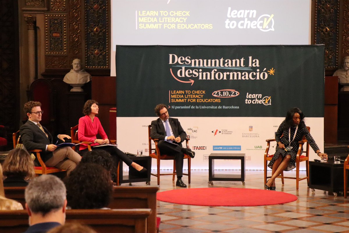 learntocheck's tweet photo. Acaba la jornada “Desmuntant la desinformació” #LTCSummit organitzada per @learntocheck, @periodistes_cat @Consell_Audio i @UniBarcelona amb el suport de @USConsulateBCN i la col·laboració de @educaciocat @ComissioEuropea
🧵 https://t.co/w2HehFIz2t