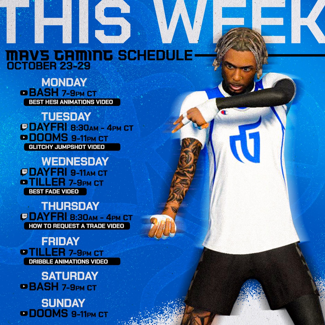 Stay in the loop on what's happening with #MavsGG this week ➿

@NBA2KLeague // #DallasDiff