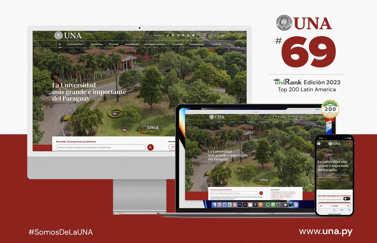 rovaldez_'s tweet photo. ð ÂĄBuenas noticias desde la @una_py! Avanzamos 42 puestos en el Ranking @unirankorg  de Latinoamerica
#UniRank, la plataforma de referencia en la evaluaciÃģn y clasificaciÃģn de instituciones de educaciÃģn superior a travÃĐs de algoritmos de inteligencia web https://t.co/ExnGAVslEg