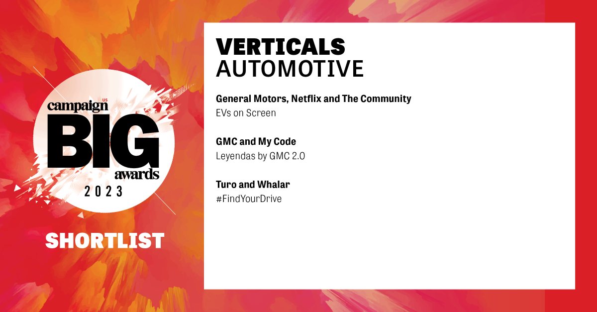 Congratulations to all our finalists for #CampaignUSBIGAwards: Verticals- Automotive. See who will take home the gold LIVE at The Times Center in NYC on November 15. campaignusbigawards.com/?promo=TWT&tr=… #finalists #congrats #shortlist #marketing #advertising