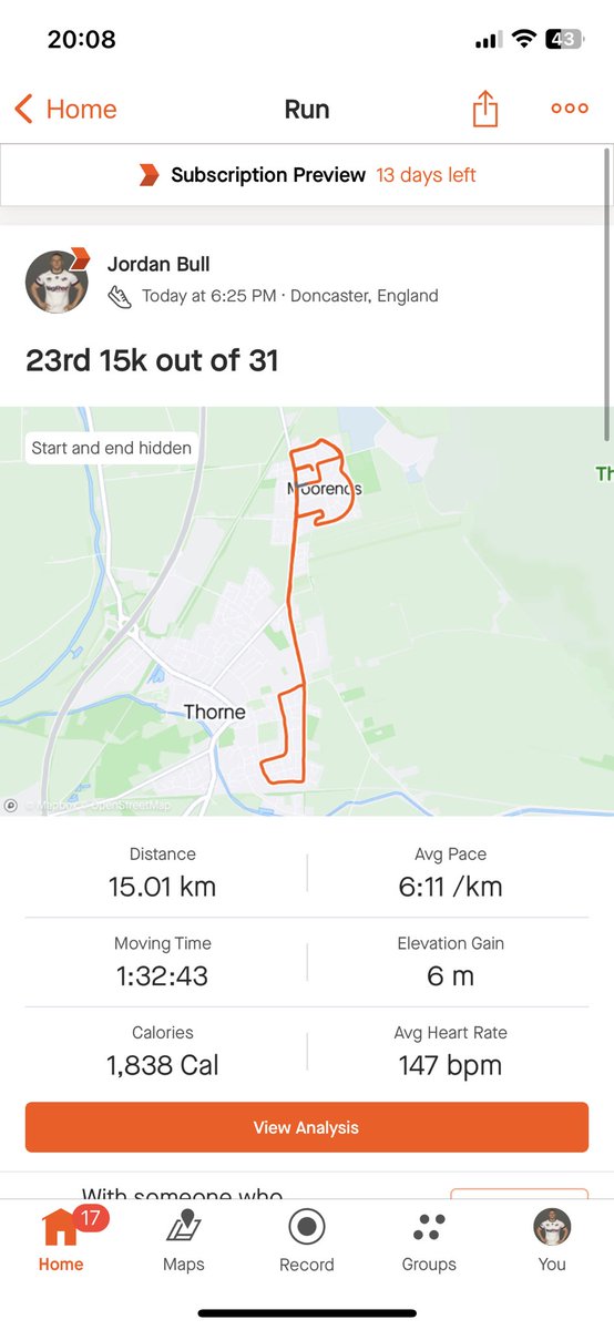 JordanBull14's tweet photo. 15k every day for the whole of October

23 out of 31 down🏃‍♂️

Felt good to be back out there with my bro appreciate it❤️

Thankyou so much for everyone’s support🫶

The link to the gofundme is:

https://t.co/Nc7wDUS8or https://t.co/AK9swgbMux