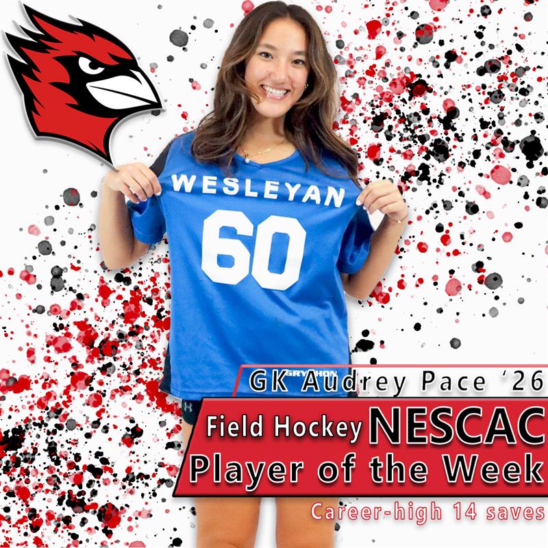 wes_athletics's tweet photo. AUDREY PACE '26 ➡️ NESCAC POW

➡️ A career-first for the sophomore goalkeeper as Audrey led the Cards to a 3-2 shootout win over No. 11 Bowdoin at home on Saturday https://t.co/fkL8kydO9g