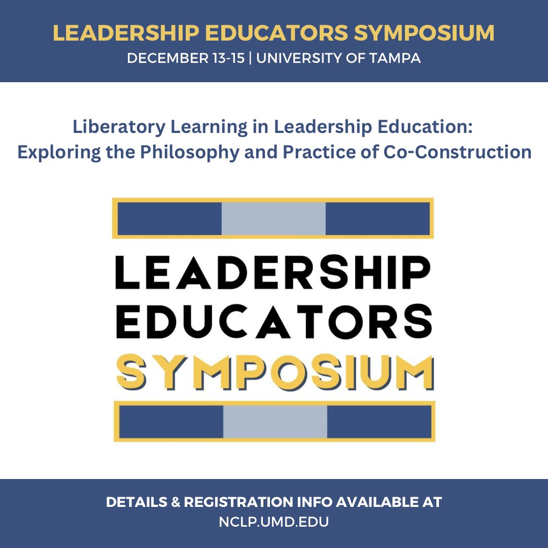The journey toward liberatory practice includes more than checklists and simple “how-tos.” LES is an opportunity to engage in critical reflective practice and enact change in your role as a leadership educator. To learn more &amp; register visit nclp.umd.edu/programs/leade…
